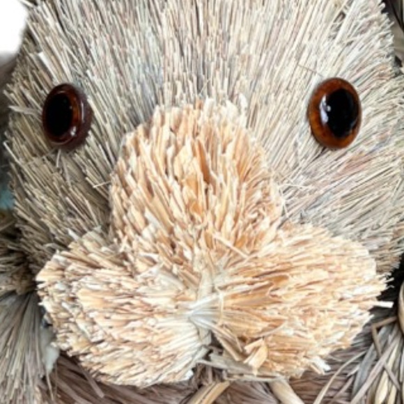 💕 SOLD 💕 Extra Large Sisal EASTER BASKET Bunny Rabbit Metallic Eggs 15" L x 14 - Picture 4 of 12